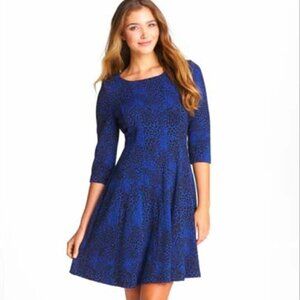 Jacquard Fit & Flare Cheetah Animal Print Cocktail Dress